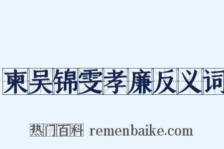 柬吴锦雯孝廉反义词是什么意思的图片